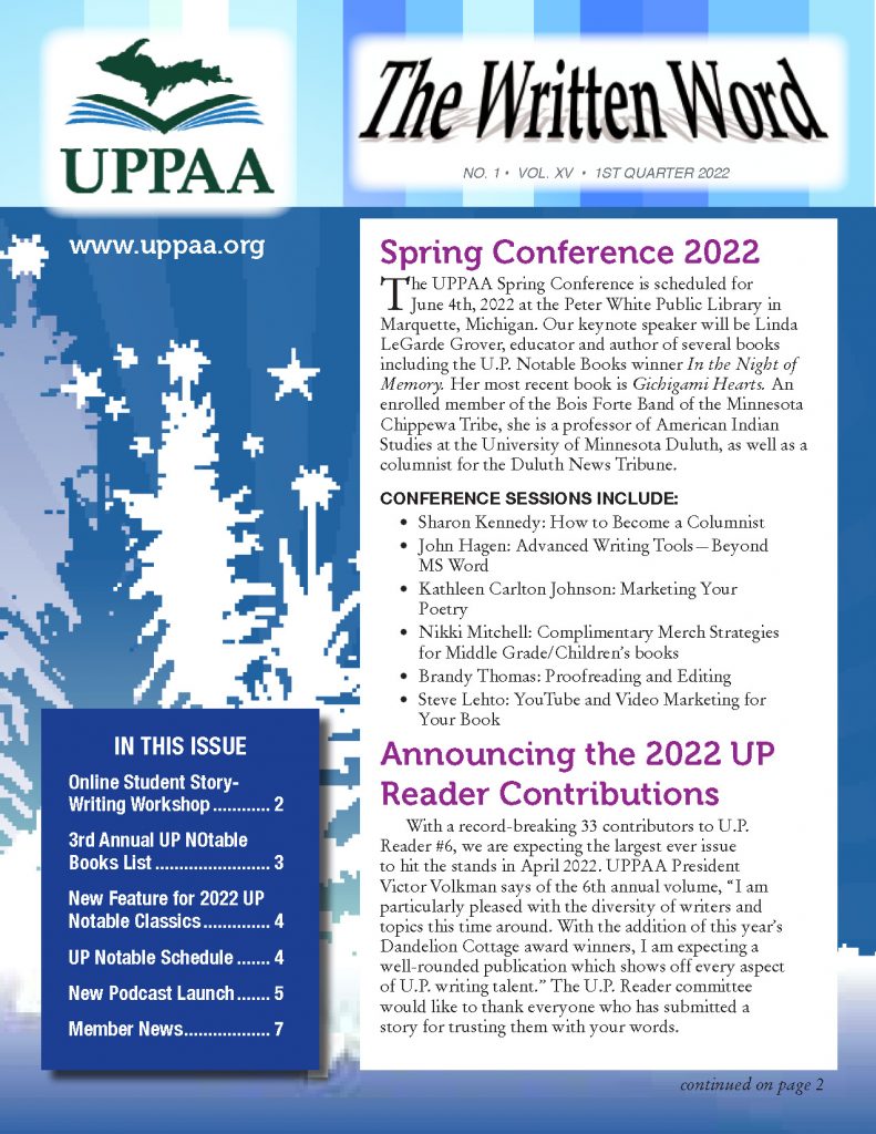 UPPAA Newsletter The Written Word (Winter 2022)
