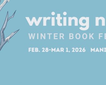 UPPAA Illustration of snowy birch trees on a blue background with white text reading: "writing north Winter Book Fest, Feb. 28–Mar 1, 2026, Manistique, MI.