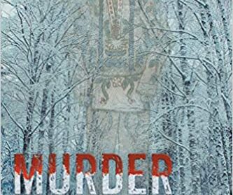 UPPAA Book cover for “Murder in the Snows” by A. Jay, featuring a faint illustration of a person in traditional clothing layered over a snowy forest.